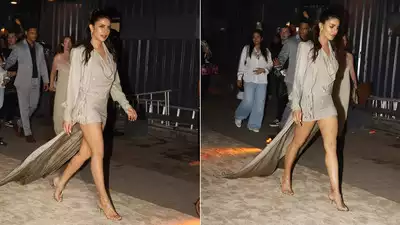 Priyanka Chopra makes heads turn at an event in a stylish gray mini-dress