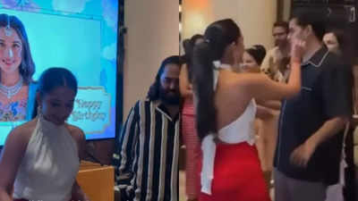 Akash Ambani refused cake from birthday girl Radhika Merchant at her birthday bash, but it was for THIS reason; MS Dhoni, Ranveer Singh, Janhvi Kapoor and others attend the party - WATCH VIDEO