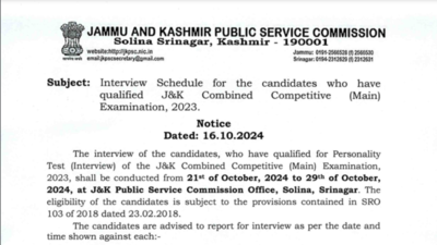 JKPSC CCE 2023 interview schedule released at jkpsc.nic.in: Check official notice here