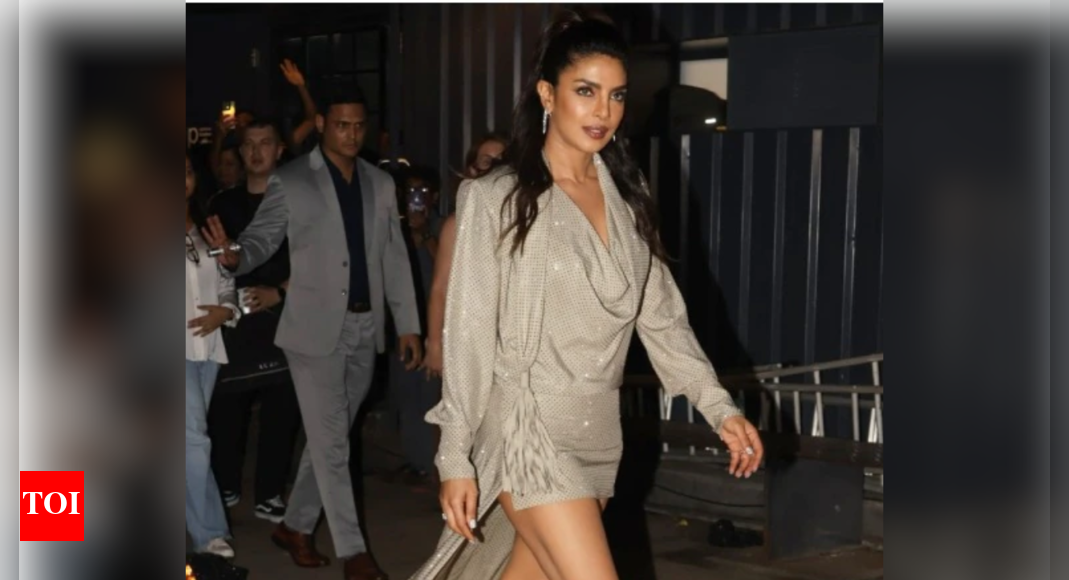 Priyanka Chopra leaves glitter on the floor in a silver minidress with