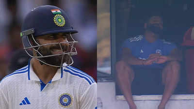 Virat Kohli's dismissal on the last ball leaves Rohit Sharma in shock