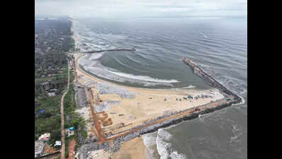 Breakwater works stopped at Kulai fishing harbour