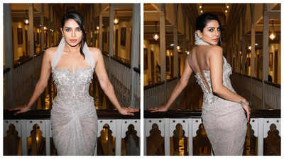 Priyanka Chopra dazzles in a shimmery corset gown for 'Paani' screening; fans call 'jiju' Nick Jonas a lucky man