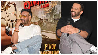 Ajay Devgn and Rohit Shetty surprise fans as they attend special screening of 'Singham'; share origin of 'Ata majhi satakli' - WATCH video