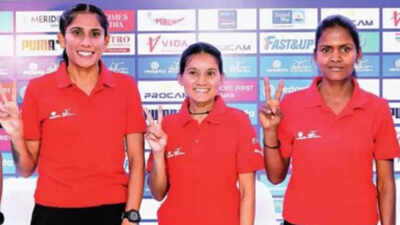 Priti Lamba, Nirma Thakore and defending champion Kavita Yadav (TNN Photo) India's elite runners aim to run faster while Kenyan and Ethiopian athletes look to continue dominance