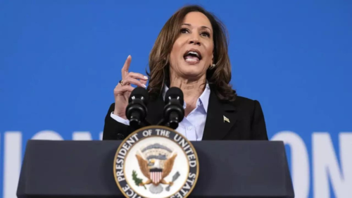 'It&rsquo;s real': Harris on protester's 'genocide in Gaza' claim
