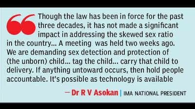 Legalise sex determination to protect girl child: IMA prez