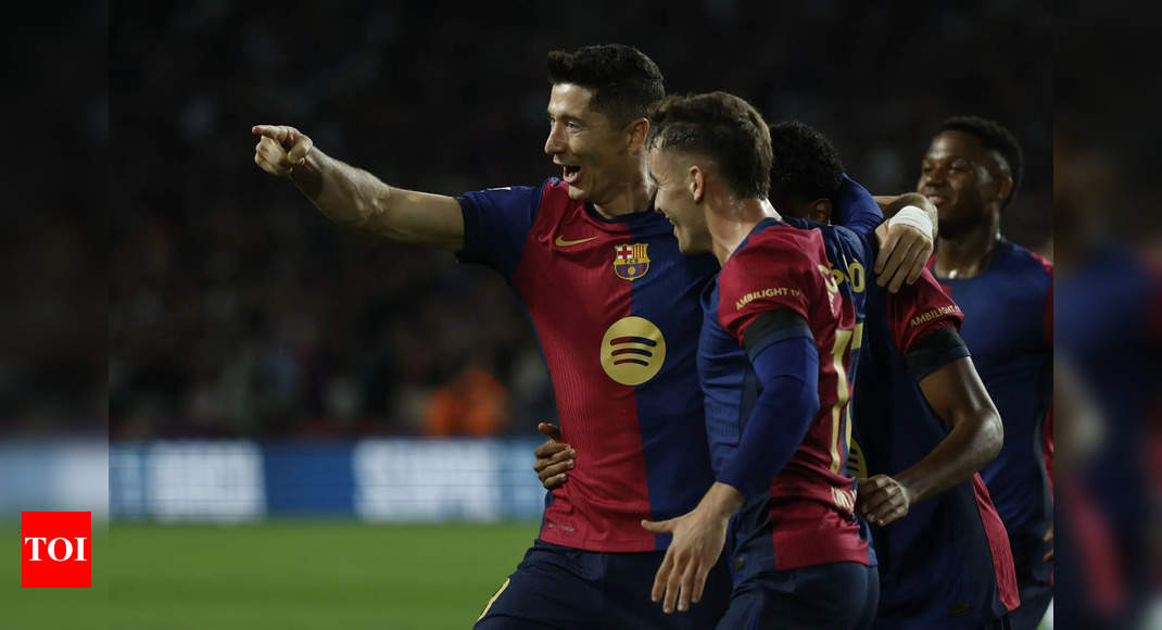 European football roundup: Barcelona rout Sevilla, Inter remain on Napoli’s tail with Roma winner | Football News – Times of India