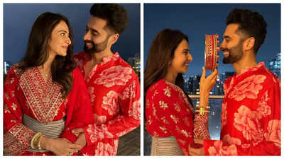 Rakul Preet Singh celebrates first Karwa Chauth with Jackky Bhagnani amid back injury