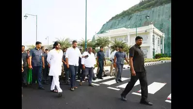 Andhra Deputy CM Pawan Kalyan visited Rushikonda structures