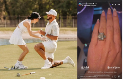 Cowboys QB Dak Prescott Stuns Sarah Jane with $1 Million Diamond Ring in Surprise  Proposal | NFL News - Times of India