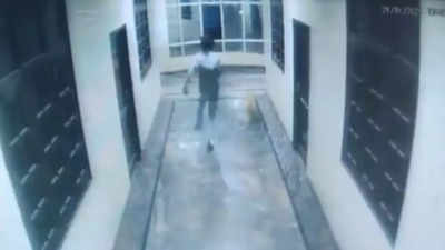 Video: Chasing dog, man falls off 3rd floor in Hyderabad, dies