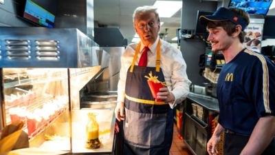 'Where was the ice?': Hilarious AI-generated video of Trump at McDonald's goes viral ahead of election