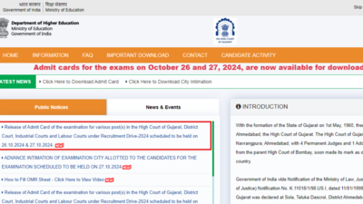 Gujarat High Court admit card 2024 for various posts out at exams.nta.ac.in: Check direct link here