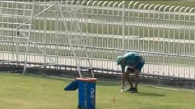 'Hats off to Mr Gillespie': Pakistan coach cleans up litter in nets - Watch