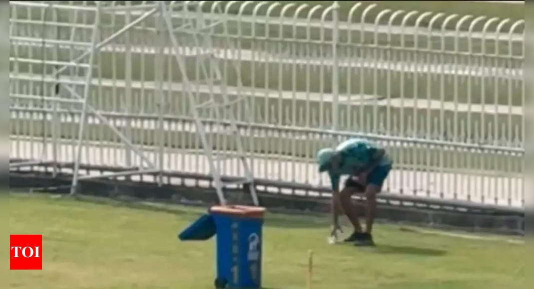 ‘Hats off to Mr Gillespie’: Pakistan coach cleans up litter in nets – Watch | Cricket News – Times of India