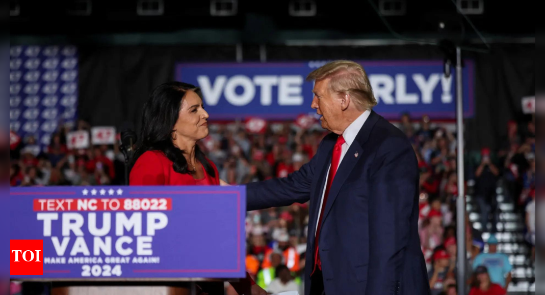 Tulsi Gabbard joins Republican Party at Trump rally in North Carolina ...