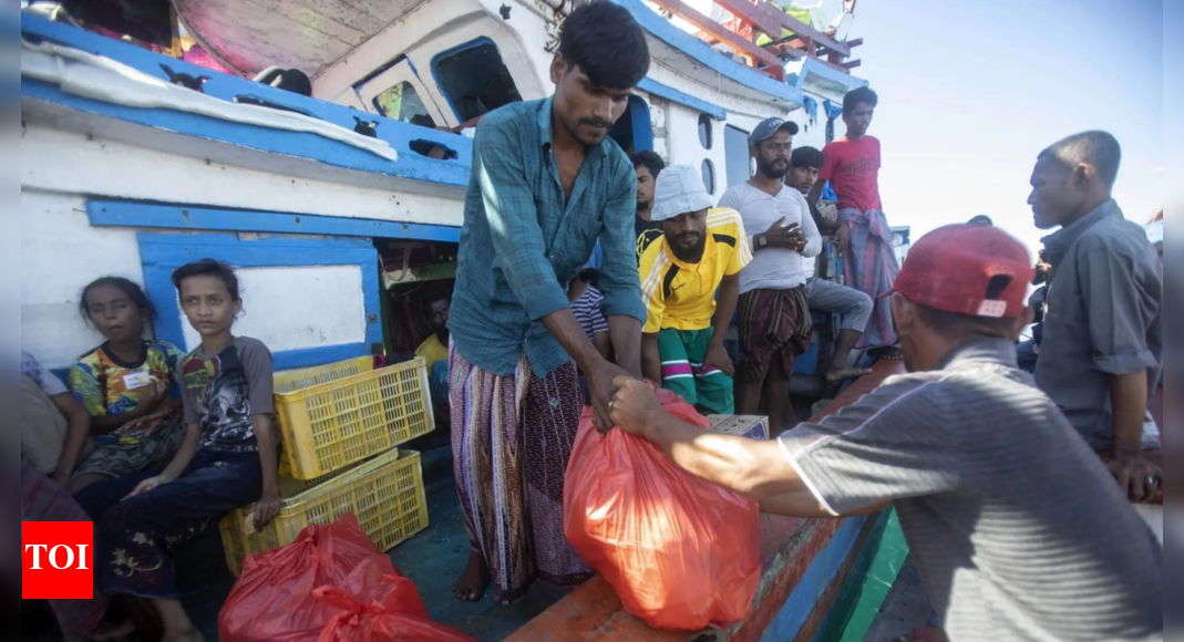 About 140 Rohingya Muslims on wood boat off Indonesia’s coast as residents refuse to allow them to land