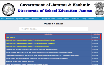 Jammu schools closed for 5 days from Oct 29 to Nov 2: Here's why