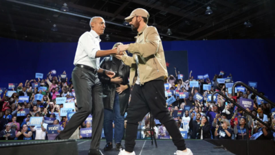 Watch: Obama raps Eminem's 'Lose Yourself' at Detroit rally for Kamala Harris