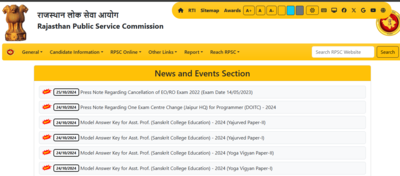 RPSC Assistant Professor Model Answer Key 2024 Released: Direct Link to Check Here