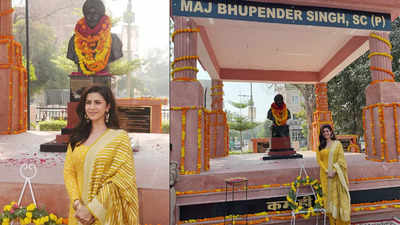 Nimrat Kaur unveils a war memorial dedicated to her father on the occasion of his 72nd birth anniversary