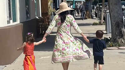 Preity Zinta shares candid PIC with kids Jai and Gia, Says, 'I was holding fort doing mama duties’