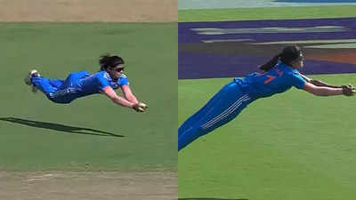 Watch: Radha Yadav steals the show with two jaw-dropping catches against New Zealand