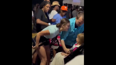 Watch: Harris supporter yells into a young girl's face