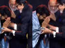 Chiranjeevi touches Amitabh Bachchan's feet with respect at a recent award ceremony hosted by Nagarjuna Akkineni's family