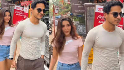 Watch: Ishaan Khatter holds rumored girlfriend Chandni Bainz' hand as they step out for lunch date