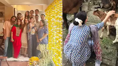 Jacqueline Fernandez feeds bananas to cows, performs puja on Dhanteras - WATCH video