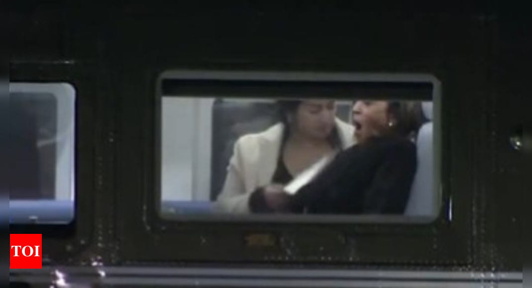 Is Kamala Harris yawning? Trump campaign shares video, says she’s the one exhausted – Times of India