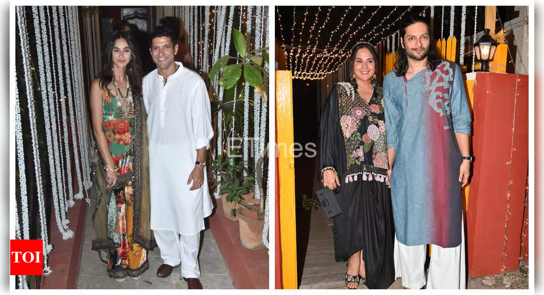 Farhan Akhtar, Richa Chadha, Honey Irani, Divya Dutta and others grace Javed Akhtar and Shabana Azmi’s intimate Diwali party – See photos |