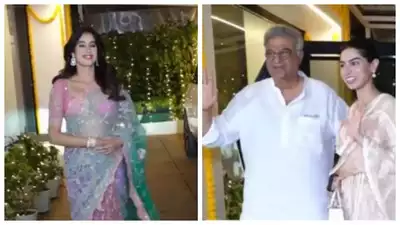 O pai da namorada Janhvi Kapoor, Boney Kapoor, é o primeiro a chegar ao seu escritório para a realização da puja de Diwali - VER vídeos