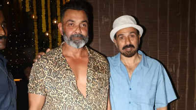 Sunny Deol, Bobby Deol interact with paparazzi as they step out with their respective sons Rajveer and Aryaman on Diwali - WATCH video