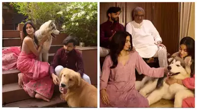 Fotos internas de Janhvi Kapoor e Shikhar Pahariya celebrando o Diwali junto com Boney Kapoor e Khushi Kapoor