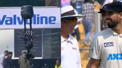 Watch: How spider-cam glitch led to early lunch on Day 2 in India vs New Zealand 3rd Test