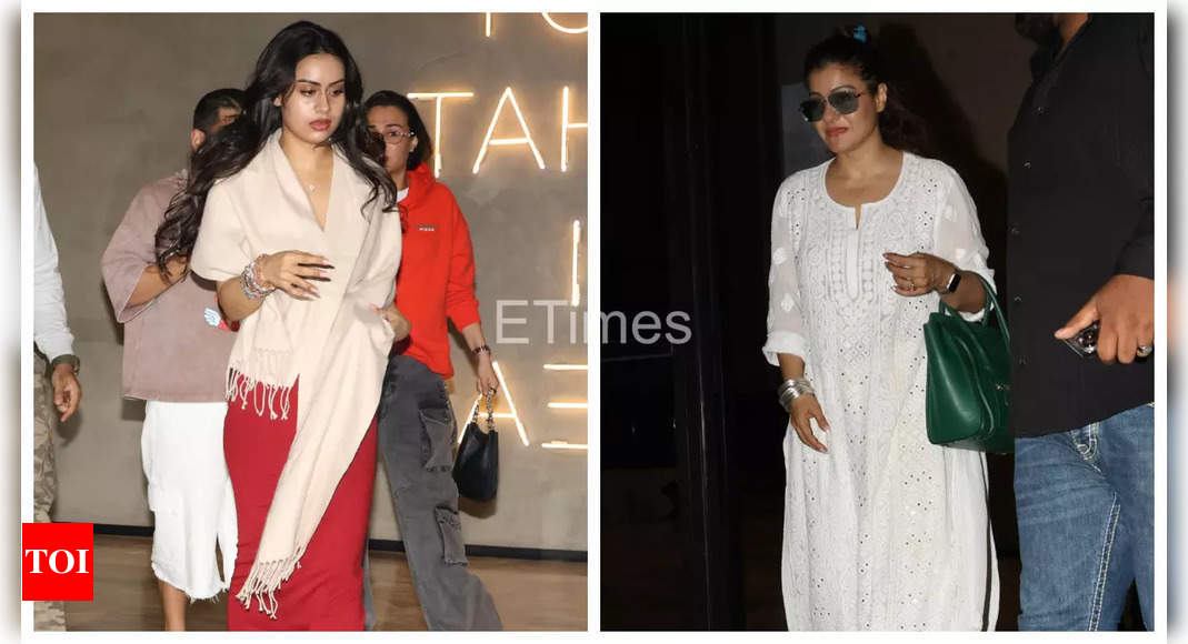 Kajol keeps it simple in white while Nysa Devgn stuns in red as they arrive in style for special screening of Ajay Devgn’s ‘Singham Again’ – See photos | – Times of India