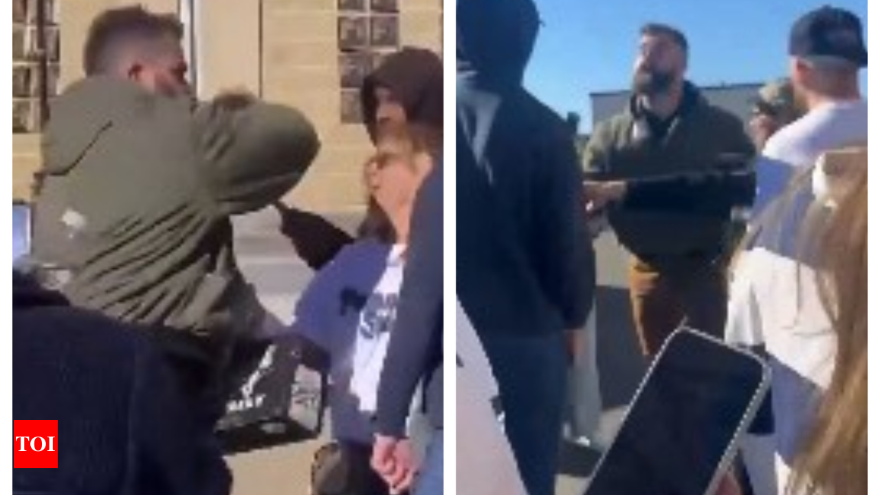 Jason Kelce Viral Video: Jason Kelce smashes fan's phone for attack on  Travis, Taylor Swift: 'Who's the f***** now?' - Times of India