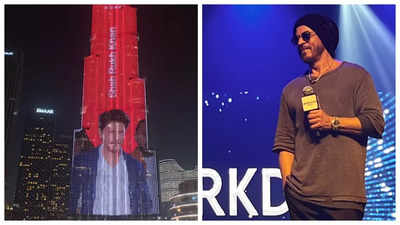 A imagem de Shah Rukh Khan ilumina o Burj Khalifa por ocasião do seu 59º aniversário - PICS