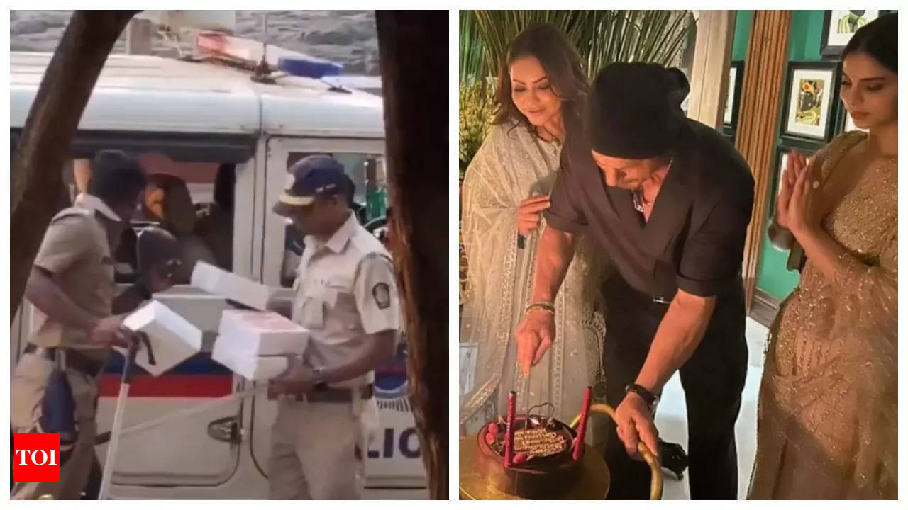 Shah Rukh Khan treats Mumbai Police outside Mannat to special food boxes  amidst heightened security on birthday - WATCH | - Times of India