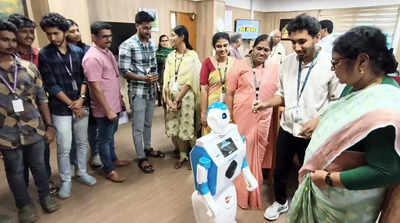 AI Robot 'Poopy' Wows Kerala Minister R Bindu with Knowledge and Innovation  | Thiruvananthapuram News - Times of India