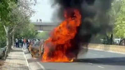 Three of family killed, four injured, as moving car catches fire on NH-44 in Kurukshetra