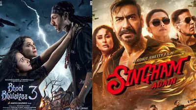 'Singham Again', 'Bhool Bhulaiyaa 3' create history with highest grossing combined weekend number crossing Rs 200 crore which beats 'Animal', 'Sam Bahadur' opening weekend