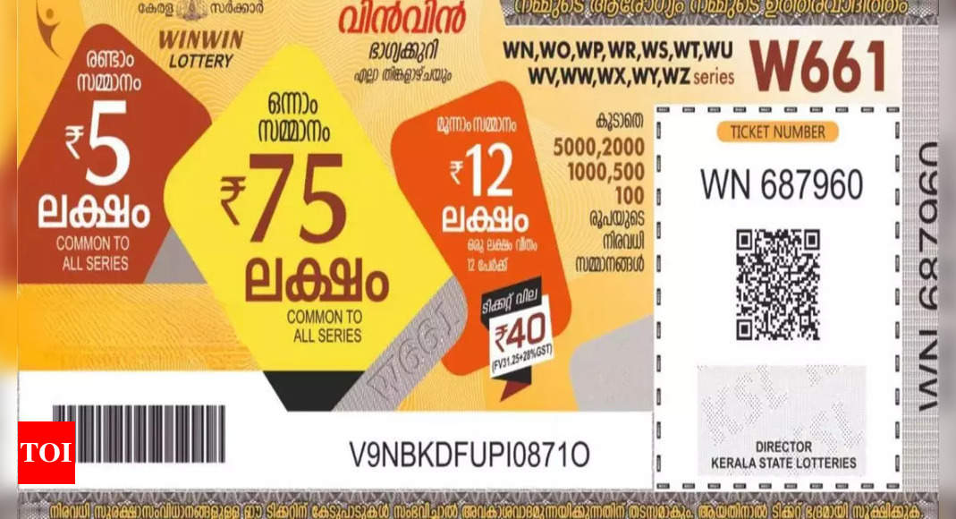 Kerala lottery results: Win Win W-794 winners for 04 November 2024; first prize Rs. 75 lakhs, second prize Rs 5 lakhs and third prize Rs. 1 lakh | Thiruvananthapuram News – Times of India