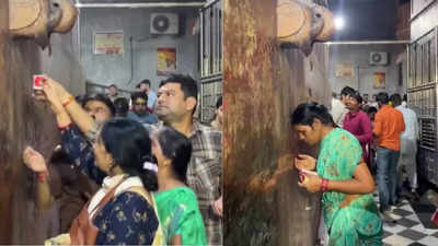 Watch: Devotees drink AC water mistaken for ‘Charan Amrit’ at Banke Bihari temple, Vrindavan; sparks online discussion