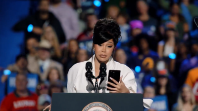 Cardi B breaks her silence on the teleprompter glitch at the Kamala Harris rally