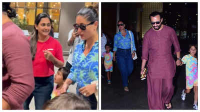 Kareena Kapoor diz 'não' a um fã para tirar uma selfie enquanto regressa das férias em família com Saif Ali Khan, Taimur e Jeh - VER vídeo