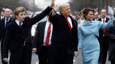 Where is Barron Trump as Donald and Melania cast their votes in Florida?